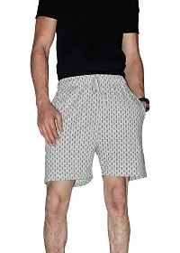 Kothari All Over Printed in Solid Color 100% Cotton Knitted Fabrics Drawstring in Waist Both Side Straight Pocket Above Knee Length Casual fit Shorts for Men's (Deep Grey, XX-Large)-thumb4