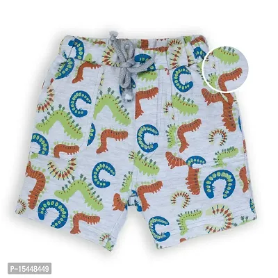 Kothari Kidswear Sweety Pie Gold Baby Boys 100% Cotton Terry Printed Shorts in Ecru Color