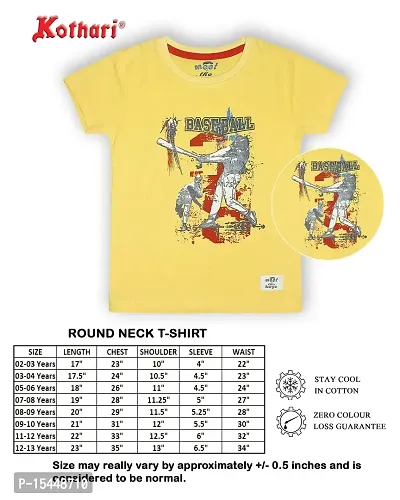 Kothari Kids Boys Tshirt Cotton Round Neck Printed in Chest Halfsleeve t-Shirts-thumb5
