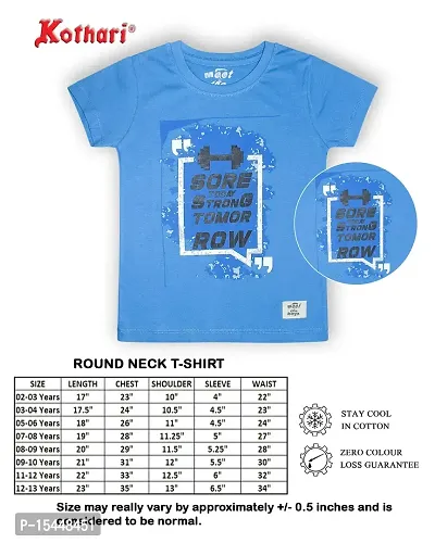 Kothari Kids Boys Tshirt Cotton Round Neck Printed in Chest Halfsleeve t-Shirts-thumb5