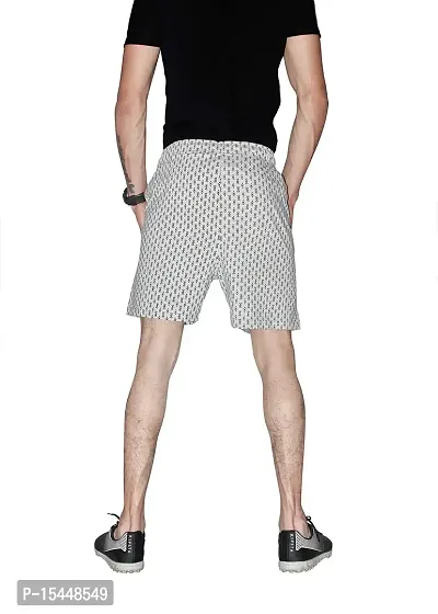 Kothari All Over Printed in Solid Color 100% Cotton Knitted Fabrics Drawstring in Waist Both Side Straight Pocket Above Knee Length Casual fit Shorts for Men's (Deep Grey, XX-Large)-thumb2