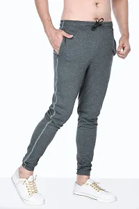 Kothari Mens Trackpant Casual Fit Solid Colour Both Side Pocket Elasticated in Waist (Medium, Black MILLANGE)-thumb1