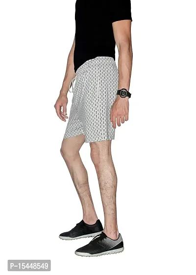 Kothari All Over Printed in Solid Color 100% Cotton Knitted Fabrics Drawstring in Waist Both Side Straight Pocket Above Knee Length Casual fit Shorts for Men's (Deep Grey, XX-Large)-thumb4