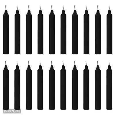 Classic Candles Ritual Spell Unscented Chime Wax Candles (Black)- Set Of 20-thumb0