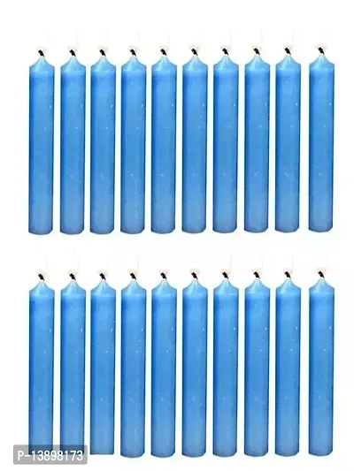 Classic Candles Chime Candles Set Of 20 | Ritual Spell Candle | Unscented (Light Blue)