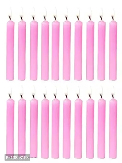 Classic Candles Chime Candles Set Of 20 | Ritual Spell Candle | Unscented (Pink)-thumb0