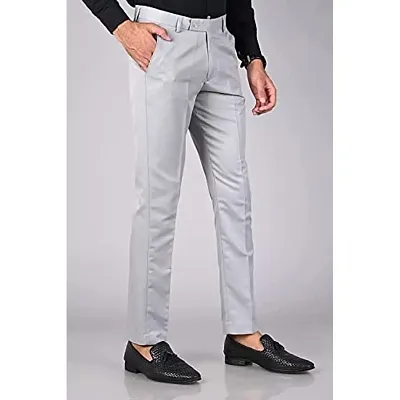 Brand Attitude Slim Fit Beige Formal Trouser for Men  Polyester Viscose  Bottom Formal Pants for Gents 