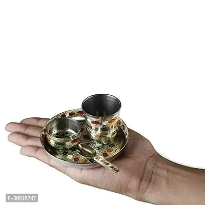 Laddu Gopal Thakur ji khanha| Bal Gopal ke Bartan/Pooja thali Small- 4 pcs Set-thumb3