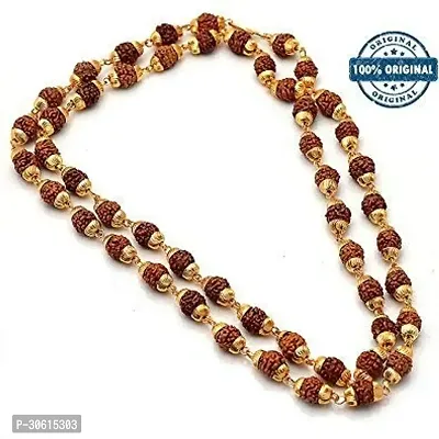 Bloodstone Cap Mala With Original 5mm 5 Face Rudraksha-thumb0