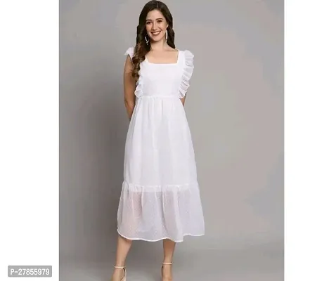 Stylish Crepe Dress For Women-thumb0