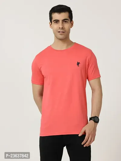 Comfortable Pink Cotton Tees For Men-thumb0