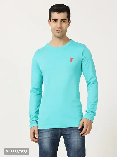 Comfortable Blue Cotton Tees For Men-thumb0