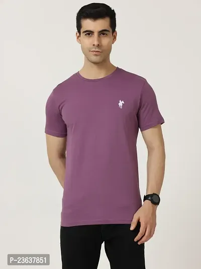 Comfortable Purple Cotton Tees For Men-thumb0