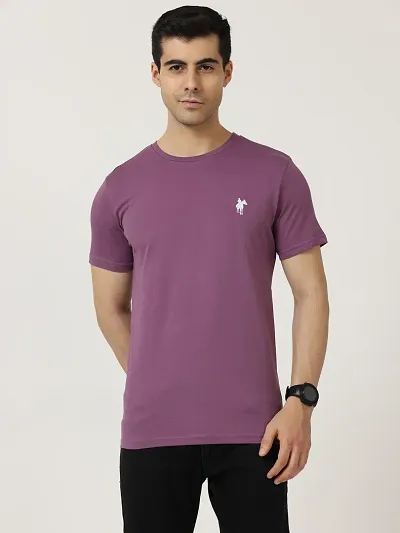 Elegant Cotton Round Neck Half Sleeves T-Shirt For Men