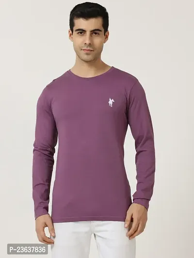 Comfortable Purple Cotton Tees For Men-thumb0