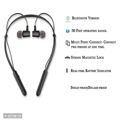 B11 Wireless Bluetooth Neckband Earbud Portable Headset Sports Running Sweatproof Compatible with All Android Smartphones Noise Cancellation. (Multi, color)-thumb2