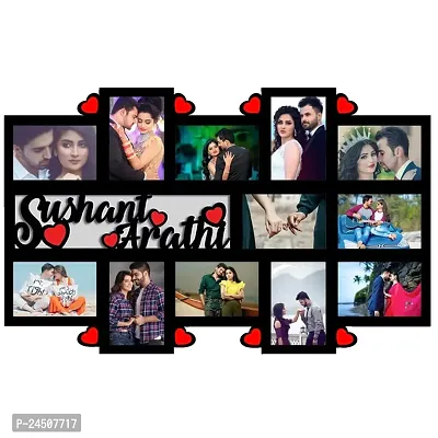 ShivaArts Customized Collage Wooden Photo Frame Gift For Couples, Anniversary, Birthday, Valentines Day, Husband, Wife, Boyfriend, Girlfriend, Friends, Parents (12 Images)-thumb0