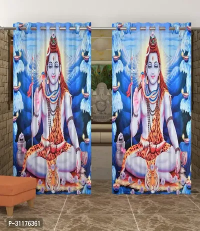 Polyester Digital God Printed Pecs Curtain for Temple Room Use Size Curtain set of 2  size 9 fit