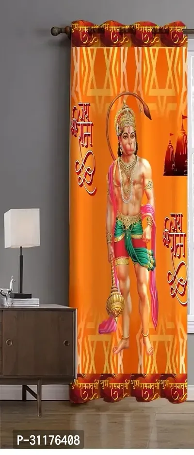 Polyester Digital God Printed Pecs Curtain for Temple Room Use Size Curtain set of 1 size 9 fit-thumb0