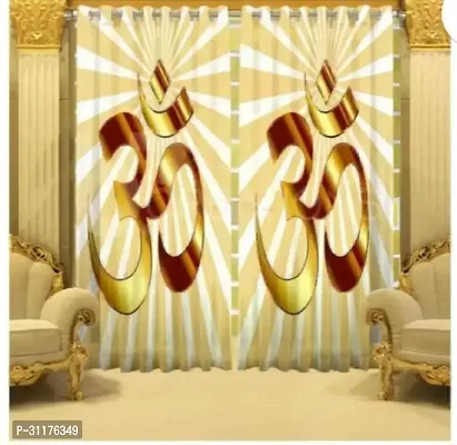 Polyester Digital God Printed Pecs Curtain for Temple Room Use Size Curtain set of 2  size 9 fit-thumb0