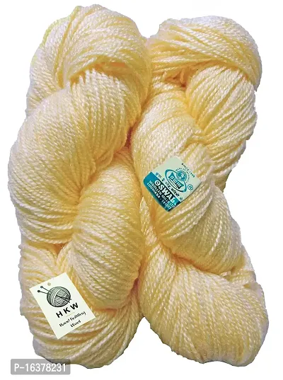 Hand Knitting Oswal Wool | Off White (Cream) | Acrylic Knitting Yarn | Crochet Hook Yarn | Art  Craft Wool Ball (Weight in gm) (200gm)