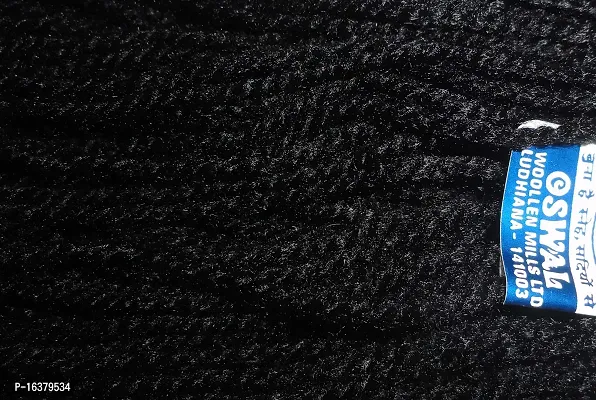 Hand Knitting Oswal Wool | Black | Acrylic Knitting Yarn | Crochet Hook Yarn | Art  Craft Wool Ball (Weight in gm) (200gm)-thumb2