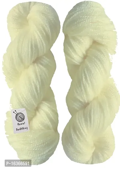 Yarn Oswal Wool | Light Cream | Acrylic Hand Knitting Soft Crochet Hook Yarn | Art  Craft Wool Ball (Weight in gm)-thumb0