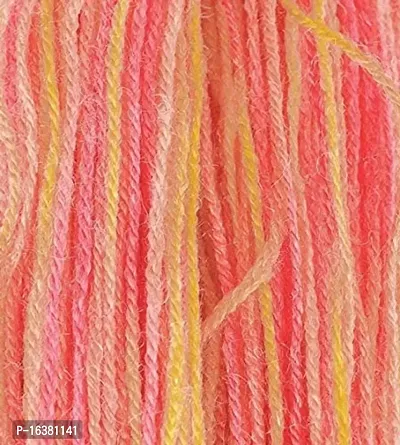 Hand Knitting | Oswal Wool | Pink - Multicolour | Acrylic Knitting Yarn | Crochet Hook Yarn | Art  Craft Wool Ball (Weight in gm) (300 gm)-thumb2