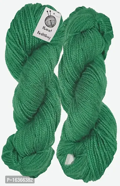 Oswal Wool Yarn | Green | Acrylic Hand Knitting Soft Crochet Hook Yarn | Art  Craft Wool Ball (Weight in gm)-thumb0