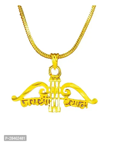 Gold Platted Hand Made Brass Metal Shree Khatu Shyam Pendant Locket Jewellery for Men and Women