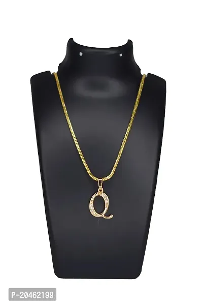 Q letter locket pendants alphabet name gold plated alloy new model design chain Gold-plated Brass Pendant-thumb0