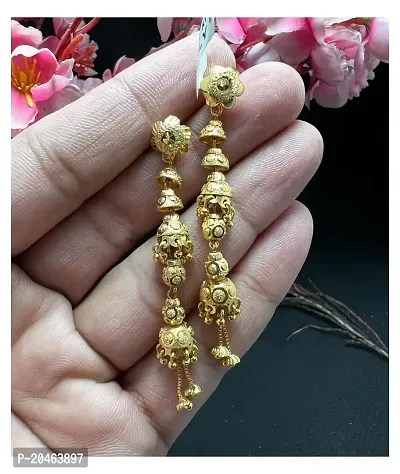 Anshenterpris Sui Dhaga Sparkle Brass Drops and Danglers Earrings for Women-thumb0