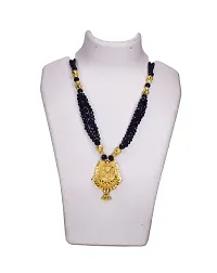 Anshenterpris Gold-Plated AD, Black Beaded Chain Mangalsutra for Women Brass Mangalsutra-thumb1