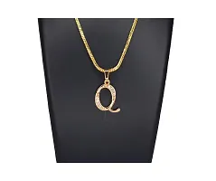 Q letter locket pendants alphabet name gold plated alloy new model design chain Gold-plated Brass Pendant-thumb1