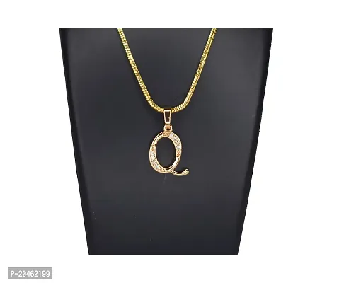 Q letter locket pendants alphabet name gold plated alloy new model design chain Gold-plated Brass Pendant-thumb2