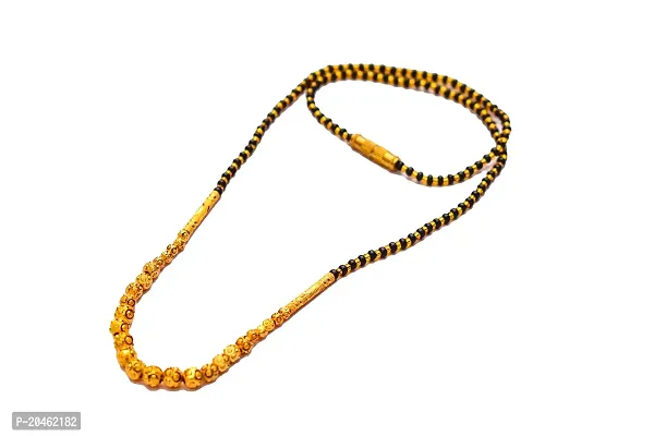 Gold studded mangalshutra Tanmaniya Necklace With Black Bead Chain for Women and Girls
