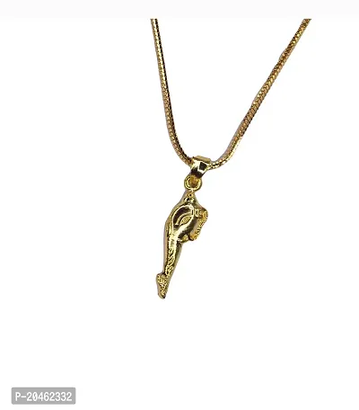 Anshenterpris Gold Ganesh Shud Chain with Pendant Locket Brass Pearl Brass Pendant Gold-plated Crystal Brass Pendant