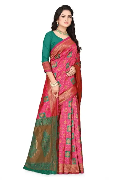 Glamorous Art Silk Saree with Blouse piece 