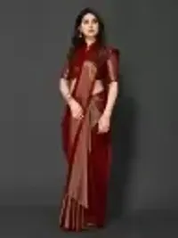 Stylish Art Silk Red Woven Design Saree with Blouse piece For Women-thumb1