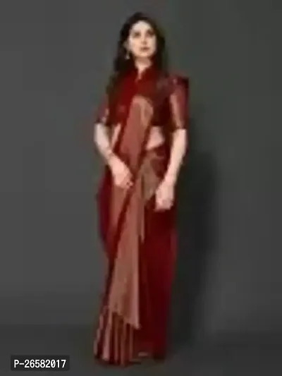 Stylish Art Silk Red Woven Design Saree with Blouse piece For Women-thumb2