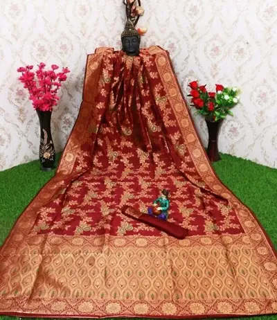 Classic Art Silk Saree with Blouse piece For Women