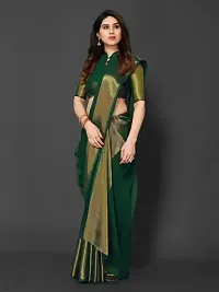 Stylish Art Silk Green Woven Design Saree with Blouse piece For Women-thumb2