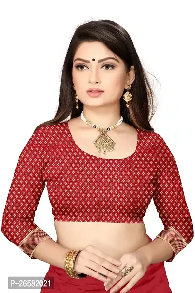 Stylish Georgette Red Woven Design Saree with Blouse piece For Women-thumb2