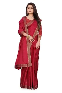 Stylish Georgette Red Woven Design Saree with Blouse piece For Women-thumb2