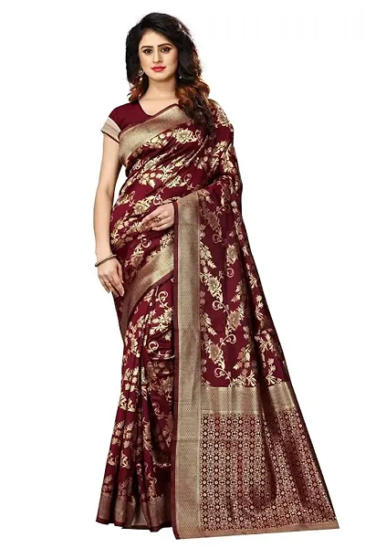 Art Silk With Jacquard Work Sarees With Blouse Piece