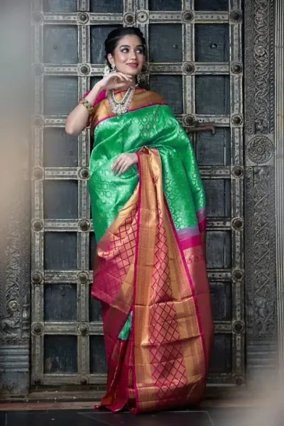 Elegant Art Silk Saree with Blouse piece 