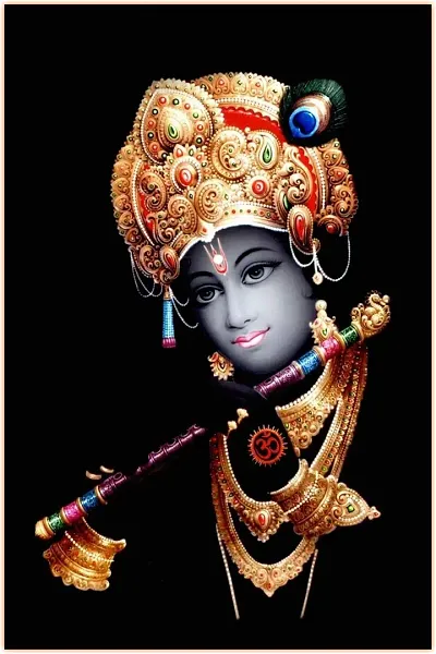 Krishna Ji, Wall Poster, 3D, SelfAdhesive, Peel and Stick, PVC Vinyl, Easy to use, Multicolor Size 45 cm X 30 cm, Pack of 1, Brand Jump up