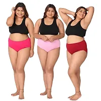 Woman Panty for Plus Size Women | High Waist Panty with Full Coverage |Inside Elastic | Soft Moisture Wicking| (Pack of 3 Multicolor) (5XL)-thumb4