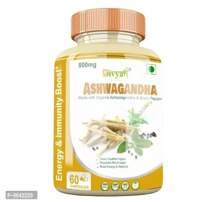 Divyashree Ashwagandha Capsule Immune and Testosterone Boosting, Anti-stress Support 60 Ayurvedic Capsule Jeevan Care Ayurveda