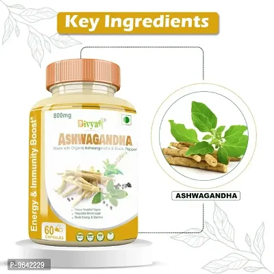 Divyashree Ashwagandha Capsule Immune and Testosterone Boosting, Anti-stress Support 60 Ayurvedic Capsule Jeevan Care Ayurveda-thumb4